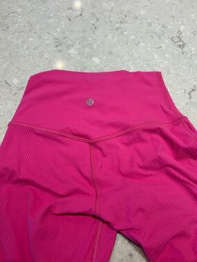 Pink Lululemon ribbed leggings 2